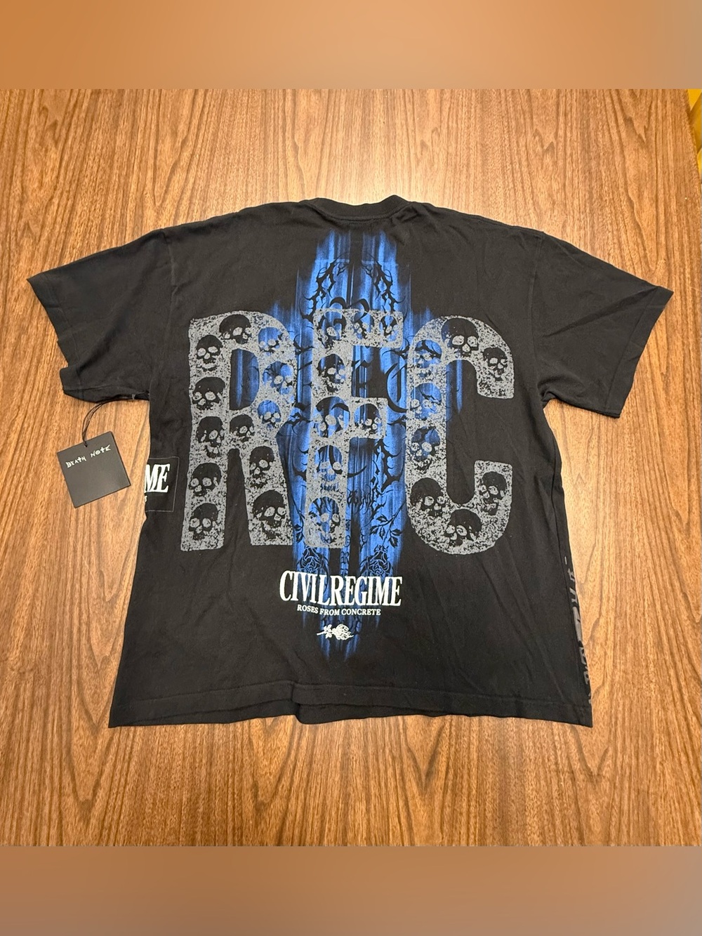 Civil Regime Death Note Black Graphic Anime Tee with Blue Accent NWT Oversized M - Picture 10 of 10
